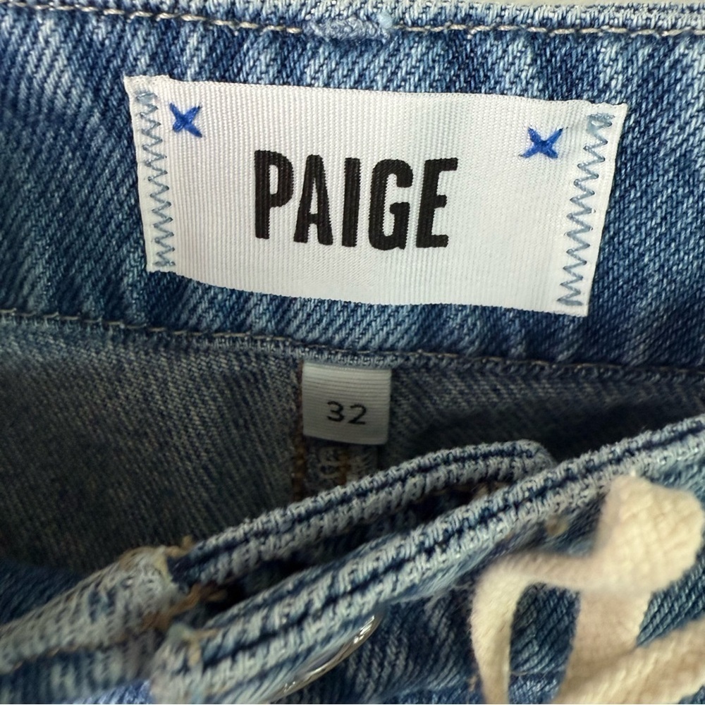 PAIGE Zoey Tie Waist Wide Leg Jeans Alaya Denim Boho Casual Women’s Size 32 - Picture 10 of 16